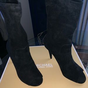 Peep toe ankle boots